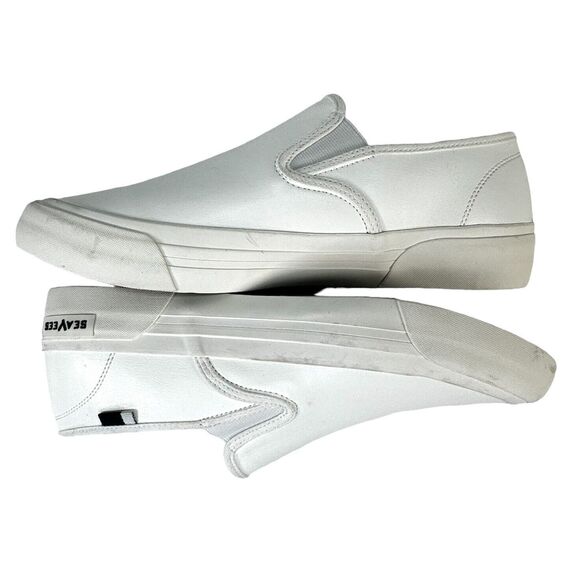 SeaVees Men's Size 10 SeaChange Slip On White Vegan Corn Leather Shoes - Picture 7 of 11